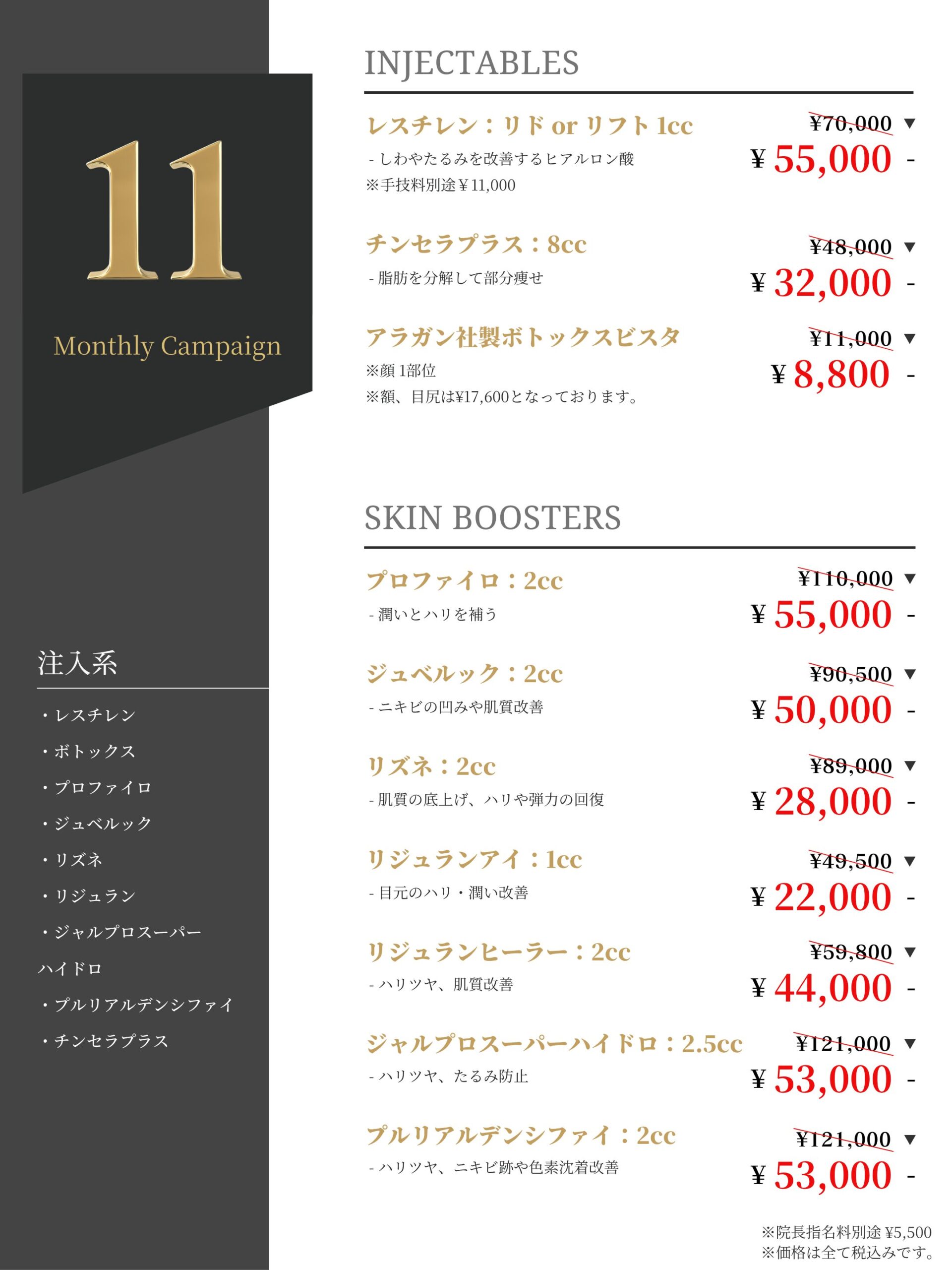 11月 注入系キャンペーン