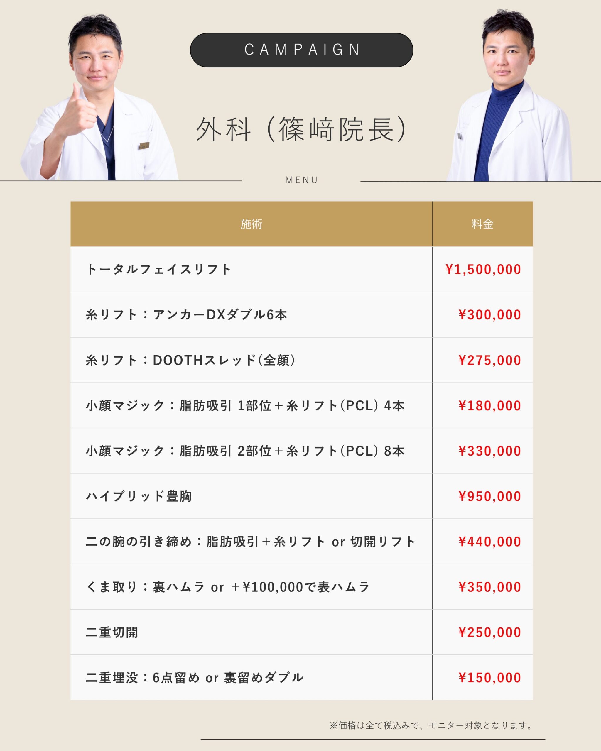 5月 外科(篠﨑院長)メニュー